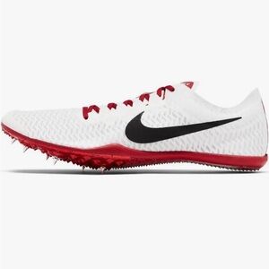 Nike White and Red Track Distance Shoe